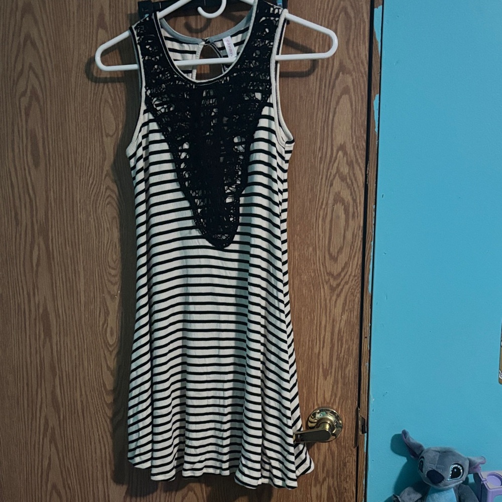 Xhilaration Black and White Lace Dress